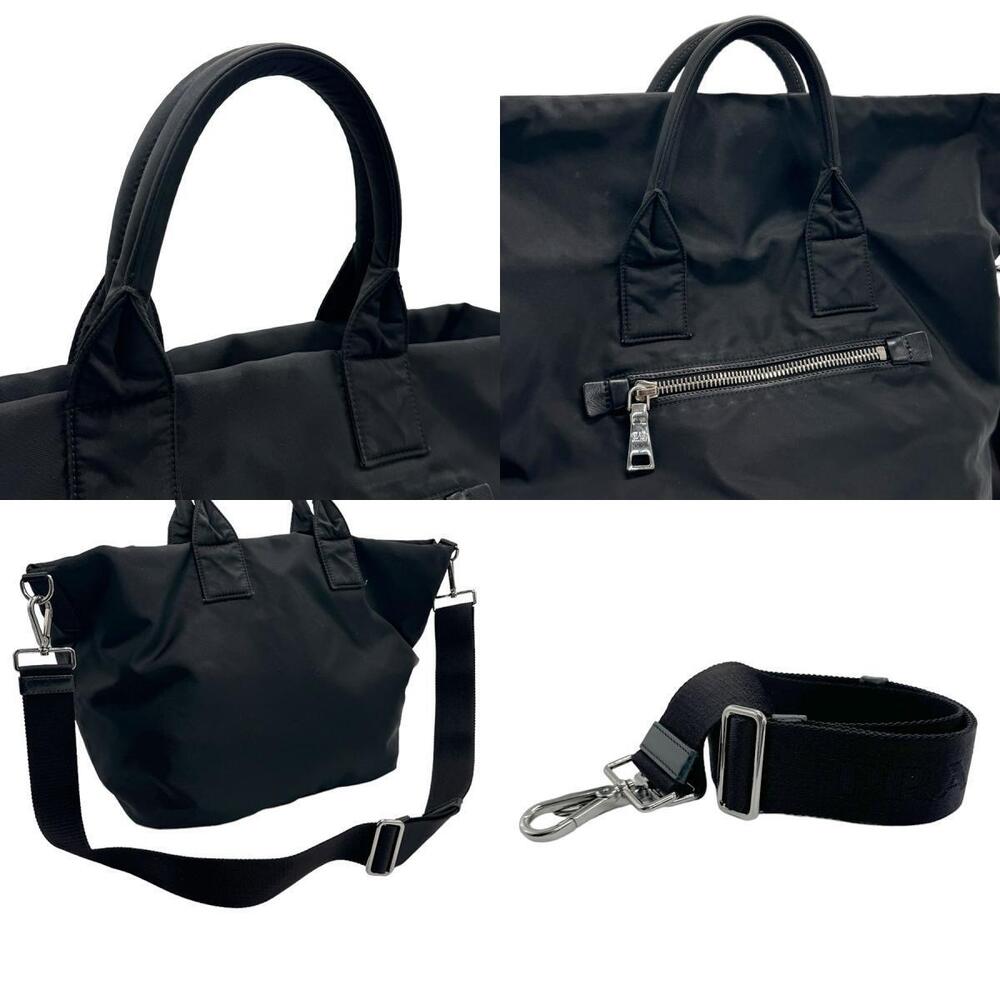 Prada Tessuto nylon leather reversible tote Shoulder Bag Black - Picture 4 of 4